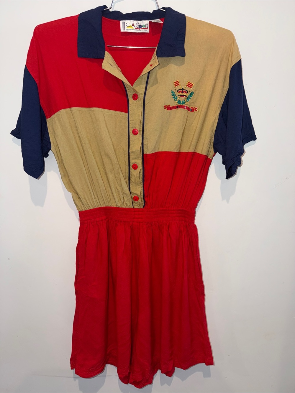 Vintage C.A. Sport Color block Rousso Romper Women’s Size Medium